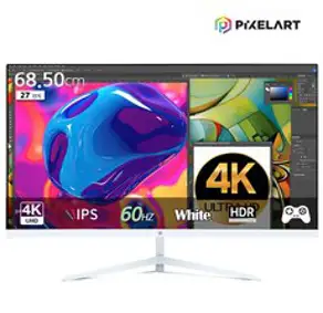 (댓글이벤트)픽셀아트 PIXELART PAU2711W 화이트 일반 UHD 60Hz IPS 4K 모니터 일반, 68cm