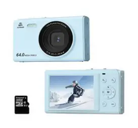 RUN기술 WIFI 6400W 픽셀 HD 디지털 카메라 + 32GB 메모리, 블루